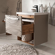 Тумба под раковину Equil Gleam 60 tpGLEAM60.1Y.N-25 подвесная цвет Амарок Дуб вотан-4