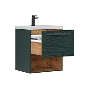 Тумба под раковину Equil Gleam 60 tpGLEAM60.1Y.N-34 подвесная цвет Зеленый камень Дуб вотан-1