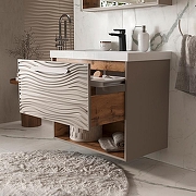 Тумба под раковину Equil Gleam 80 tpGLEAM80.1Y.N-25 подвесная цвет Амарок Дуб вотан-3