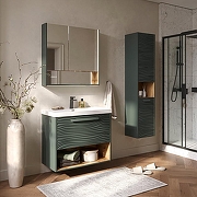 Тумба под раковину Equil Gleam 80 tpGLEAM80.1Y.N-34 подвесная цвет Зеленый камень Дуб вотан-9