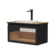 Тумба под раковину Equil Strong 80 tpSTRONG80.1Y-35.36 подвесная цвет Дуб черный Дуб эвок