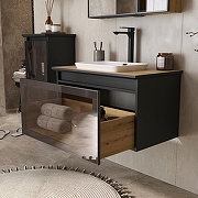 Тумба под раковину Equil Strong 80 tpSTRONG80.1Y-35.36 подвесная цвет Дуб черный Дуб эвок-4