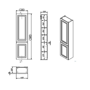 Шкаф пенал Caprigo Уэльс 40 36050L-SF023 подвесной цвет Беж лайт-2