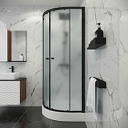 Душевой уголок Niagara Eco 80х80 NG-003-14MT профиль Черный стекло матовое-3