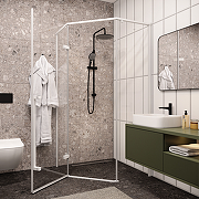 Душевой уголок Ceruttispa C2A 100x100 12014 профиль цвет Черный стекло матовое-2