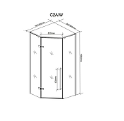 Душевой уголок Ceruttispa C2A 100x100 12014 профиль цвет Черный стекло матовое-4