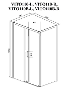 Душевой уголок Ceruttispa Vito 110x80 L 12023 профиль цвет Хром стекло прозрачное-4