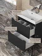 Тумба с раковиной Uperwood Tanos 60 291020252 подвесная цвет Черный матовый-2
