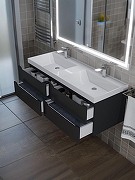 Тумба с раковиной Uperwood Tanos 120 2291020256 подвесная цвет Черный матовый-2