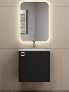 Тумба с раковиной Uperwood Aurora 50 KAurora50bm подвесная цвет Черный матовый-8