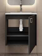 Тумба с раковиной Uperwood Aurora 50 KAurora50bm подвесная цвет Черный матовый-9