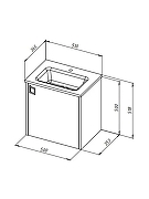 Тумба с раковиной Uperwood Aurora 50 KAurora50cm подвесная цвет Бежевый матовый-12