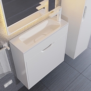 Тумба с раковиной Uperwood Modul 60 393020546 подвесная цвет Белый матовый-6