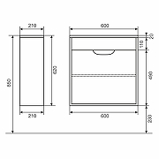 Тумба с раковиной Uperwood Modul 60 393020546 подвесная цвет Белый матовый-16
