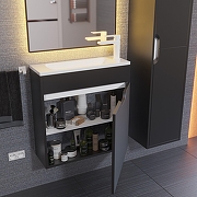 Тумба с раковиной Uperwood Modul 60 393020547 подвесная цвет Черный матовый-8