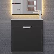 Тумба с раковиной Uperwood Modul 60 393020547 подвесная цвет Черный матовый-9