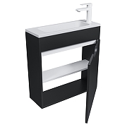 Тумба с раковиной Uperwood Modul 60 393020547 подвесная цвет Черный матовый-17
