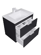 Тумба с раковиной Uperwood Modul 65 393020549 подвесная цвет Черный матовый-14