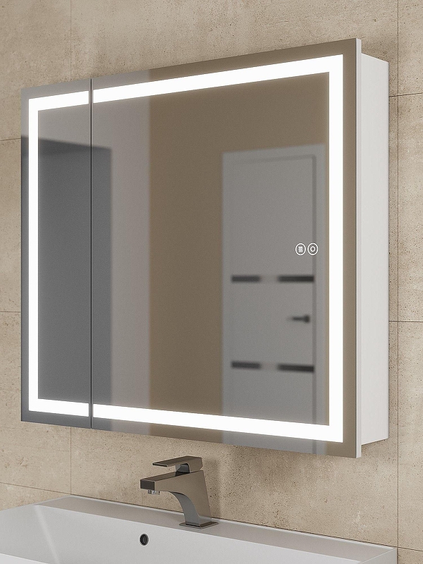 Зеркальный шкаф Uperwood Tanos 80 ZTanos80w с подсветкой 