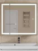 Зеркальный шкаф Uperwood Tanos 80 ZTanos80w с подсветкой цвет Белый-1