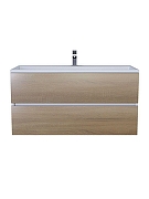 Тумба с раковиной Uperwood Barsa 100 293020535 подвесная цвет Белый матовый Дуб сонома-11