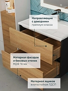 Тумба с раковиной Uperwood Barsa 70 293020547 подвесная цвет Черный матовый Дуб сонома-2