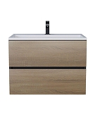 Тумба с раковиной Uperwood Barsa 70 293020547 подвесная цвет Черный матовый Дуб сонома-11