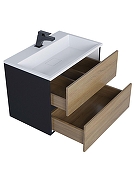 Тумба с раковиной Uperwood Barsa 70 293020547 подвесная цвет Черный матовый Дуб сонома-12