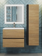 Тумба с раковиной Uperwood Barsa 60 2930205645 подвесная цвет Черный матовый Дуб сонома-10