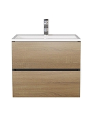 Тумба с раковиной Uperwood Barsa 60 2930205645 подвесная цвет Черный матовый Дуб сонома-11