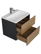 Тумба с раковиной Uperwood Barsa 60 2930205645 подвесная цвет Черный матовый Дуб сонома-12