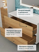 Тумба с раковиной Uperwood Barsa 90 29830205648 подвесная цвет Белый матовый Дуб сонома-2