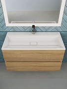 Тумба с раковиной Uperwood Barsa 90 29830205648 подвесная цвет Белый матовый Дуб сонома-10