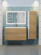 Тумба с раковиной Uperwood Barsa 90 29830205648 подвесная цвет Белый матовый Дуб сонома-11