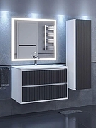 Тумба под раковину Uperwood Next Premium 70 3930205151 подвесная цвет Белый матовый Графит матовый-4