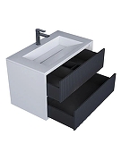 Тумба под раковину Uperwood Next Premium 70 3930205151 подвесная цвет Белый матовый Графит матовый-8