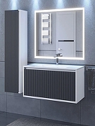 Тумба с раковиной Uperwood Next Premium 70 3930205162 подвесная цвет Белый матовый Графит матовый-6