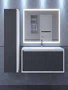 Тумба с раковиной Uperwood Next Premium 70 3930205162 подвесная цвет Белый матовый Графит матовый-7