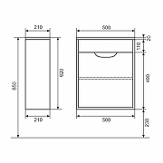 Тумба с раковиной Uperwood Modul 50 393020544 подвесная цвет Белый матовый-14