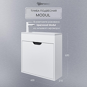 Тумба с раковиной Uperwood Modul 60 393020557 подвесная цвет Белый матовый Графит матовый