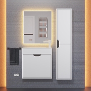 Тумба с раковиной Uperwood Modul 60 393020557 подвесная цвет Белый матовый Графит матовый-7