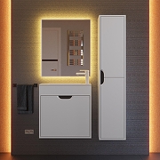 Тумба с раковиной Uperwood Modul 60 393020557 подвесная цвет Белый матовый Графит матовый-8