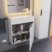 Тумба с раковиной Uperwood Modul 60 393020557 подвесная цвет Белый матовый Графит матовый-10