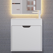 Тумба с раковиной Uperwood Modul 60 393020557 подвесная цвет Белый матовый Графит матовый-11