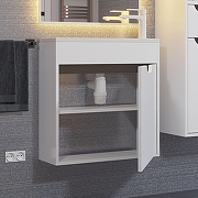 Тумба с раковиной Uperwood Modul 60 393020557 подвесная цвет Белый матовый Графит матовый-14
