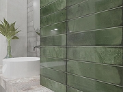 Керамическая плитка Azori Bricks Green 927154 31,5x63 см-11