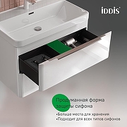 Тумба с раковиной Iddis Cloud X 80 CLX80W0i95K подвесная цвет Белый-3