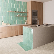 Керамогранит DNA Tiles Mixtura Lagoon Зелёный глянцевая 4,6х37,5 см-2