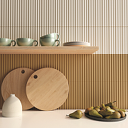 Керамическая плитка DNA Tiles Match Curved Ash Бежевый матовая 6,25x25 см-2