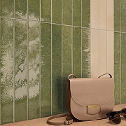 Керамогранит DNA Tiles Mixtura Leaf Зелёный глянцевая 4,6х37,5 см-4